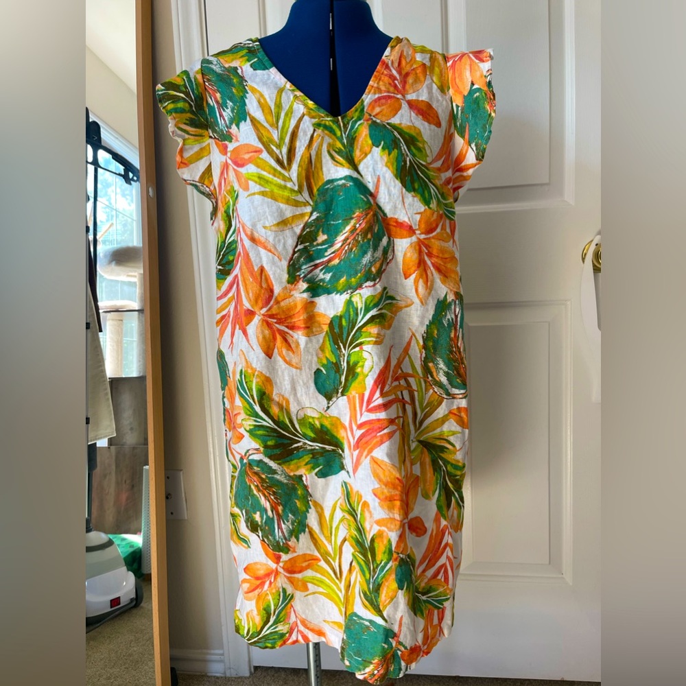 Nicole Miller linen tropical dress